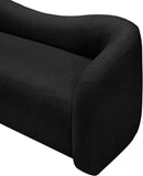 Kali Black Faux Shearling Teddy Fabric Loveseat 186Black-L Meridian Furniture