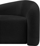 Kali Black Faux Shearling Teddy Fabric Loveseat 186Black-L Meridian Furniture