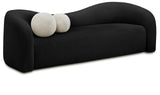 Kali Black Faux Shearling Teddy Fabric Sofa 186Black-S Meridian Furniture