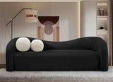 Kali Black Faux Shearling Teddy Fabric Sofa 186Black-S Meridian Furniture