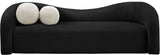 Kali Black Faux Shearling Teddy Fabric Sofa 186Black-S Meridian Furniture