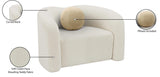 Kali Cream Faux Shearling Teddy Fabric Chair 186Cream-C Meridian Furniture