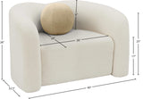 Kali Cream Faux Shearling Teddy Fabric Chair 186Cream-C Meridian Furniture