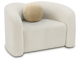 Kali Cream Faux Shearling Teddy Fabric Chair 186Cream-C Meridian Furniture