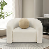 Kali Cream Faux Shearling Teddy Fabric Chair 186Cream-C Meridian Furniture