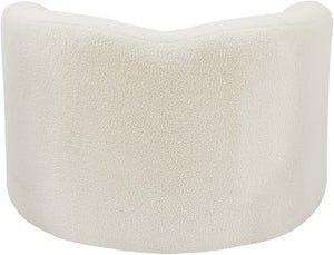 Kali Cream Faux Shearling Teddy Fabric Chair 186Cream-C Meridian Furniture