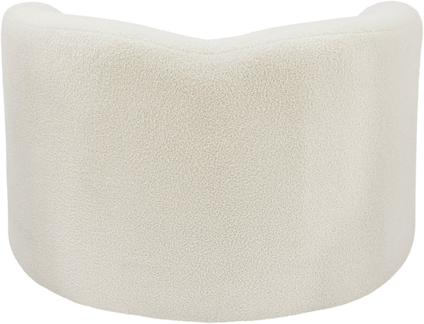 Kali Cream Faux Shearling Teddy Fabric Chair 186Cream-C Meridian Furniture