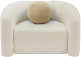 Kali Cream Faux Shearling Teddy Fabric Chair 186Cream-C Meridian Furniture