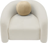 Kali Cream Faux Shearling Teddy Fabric Chair 186Cream-C Meridian Furniture