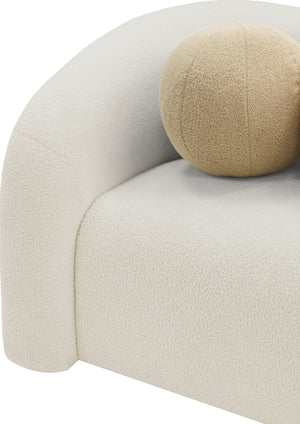 Kali Cream Faux Shearling Teddy Fabric Chair 186Cream-C Meridian Furniture