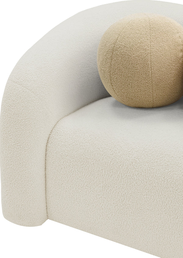 Kali Cream Faux Shearling Teddy Fabric Chair 186Cream-C Meridian Furniture