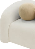 Kali Cream Faux Shearling Teddy Fabric Chair 186Cream-C Meridian Furniture