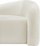 Kali Cream Faux Shearling Teddy Fabric Chair 186Cream-C Meridian Furniture