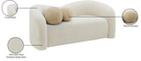 Kali Cream Faux Shearling Teddy Fabric Loveseat 186Cream-L Meridian Furniture