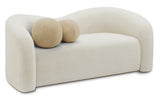 Kali Cream Faux Shearling Teddy Fabric Loveseat 186Cream-L Meridian Furniture