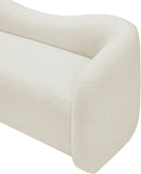 Kali Cream Faux Shearling Teddy Fabric Loveseat 186Cream-L Meridian Furniture