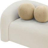 Kali Cream Faux Shearling Teddy Fabric Loveseat 186Cream-L Meridian Furniture