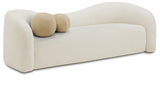 Kali Cream Faux Shearling Teddy Fabric Sofa 186Cream-S Meridian Furniture