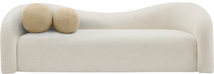 Kali Cream Faux Shearling Teddy Fabric Sofa 186Cream-S Meridian Furniture