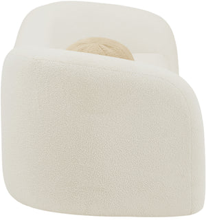 Kali Cream Faux Shearling Teddy Fabric Sofa 186Cream-S Meridian Furniture