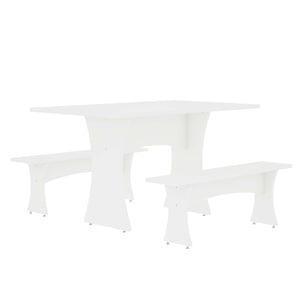 Coney Dining Set of 3 in White 186GMC1 Manhattan Comfort