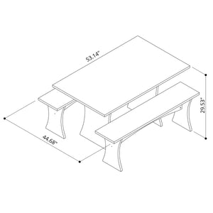 Coney Dining Set of 3 in White 186GMC1 Manhattan Comfort