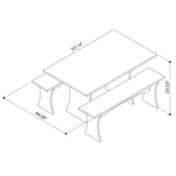 Coney Dining Set of 3 in White 186GMC1 Manhattan Comfort