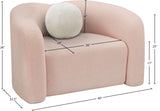 Kali Pink Faux Shearling Teddy Fabric Chair 186Pink-C Meridian Furniture