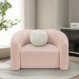 Kali Pink Faux Shearling Teddy Fabric Chair 186Pink-C Meridian Furniture