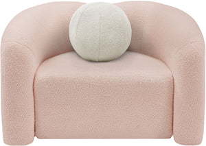 Kali Pink Faux Shearling Teddy Fabric Chair 186Pink-C Meridian Furniture