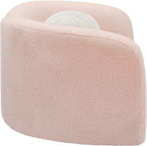 Kali Pink Faux Shearling Teddy Fabric Chair 186Pink-C Meridian Furniture