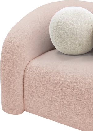 Kali Pink Faux Shearling Teddy Fabric Chair 186Pink-C Meridian Furniture