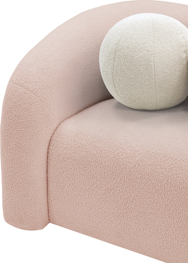 Kali Pink Faux Shearling Teddy Fabric Chair 186Pink-C Meridian Furniture