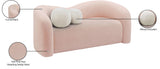 Kali Pink Faux Shearling Teddy Fabric Loveseat 186Pink-L Meridian Furniture