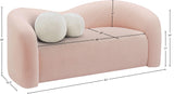 Kali Pink Faux Shearling Teddy Fabric Loveseat 186Pink-L Meridian Furniture