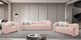 Kali Pink Faux Shearling Teddy Fabric Loveseat 186Pink-L Meridian Furniture