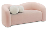 Kali Pink Faux Shearling Teddy Fabric Loveseat 186Pink-L Meridian Furniture