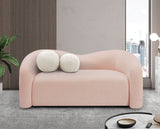 Kali Pink Faux Shearling Teddy Fabric Loveseat 186Pink-L Meridian Furniture