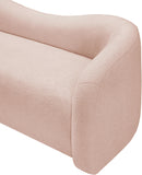 Kali Pink Faux Shearling Teddy Fabric Loveseat 186Pink-L Meridian Furniture