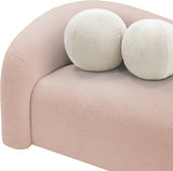 Kali Pink Faux Shearling Teddy Fabric Loveseat 186Pink-L Meridian Furniture