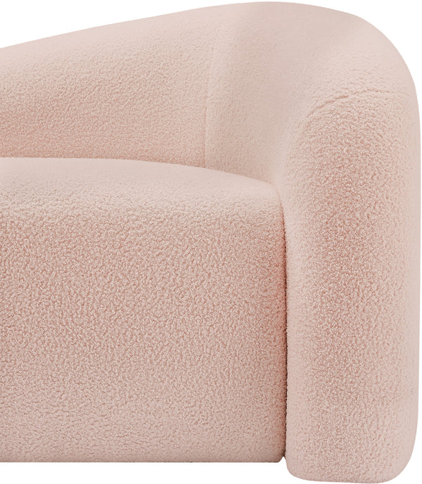 Kali Pink Faux Shearling Teddy Fabric Loveseat 186Pink-L Meridian Furniture