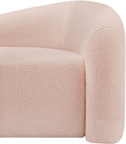 Kali Pink Faux Shearling Teddy Fabric Loveseat 186Pink-L Meridian Furniture