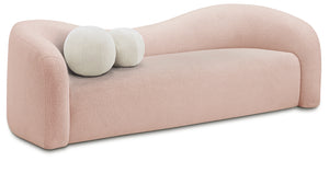 Kali Pink Faux Shearling Teddy Fabric Sofa 186Pink-S Meridian Furniture