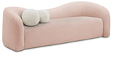 Kali Pink Faux Shearling Teddy Fabric Sofa 186Pink-S Meridian Furniture