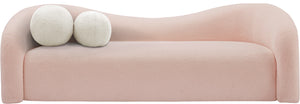 Kali Pink Faux Shearling Teddy Fabric Sofa 186Pink-S Meridian Furniture