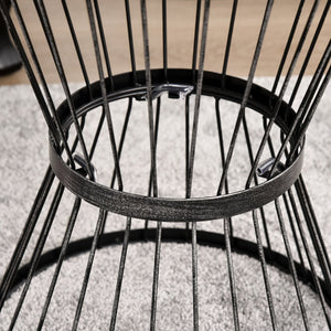 English Elm Outsunny 16" Steel Hourglass Side Table - Stylish Indoor/Outdoor Accent Table For Modern Spaces W2225P174466-GIGA