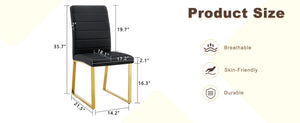 English Elm 6-pack Pu Leather Dining Chairs with Iron Frame and Thick Foam Cushion for Home or Office W2920S00102
