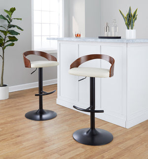 English Elm Adjustable Swivel Barstools Set of 3 Walnut Faux Leather Counter Height Kitchen B202S02026