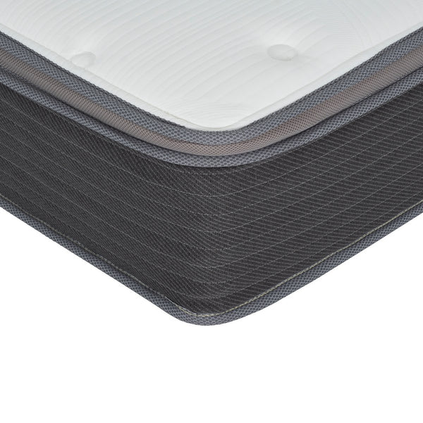 English Elm 12 Plush King Size Hybrid Mattress in a Box with Gel-Infused Memory Foam and Pocket Coils for Cooling Comfort White 62 L x 15 W x 15 H B2741P330127