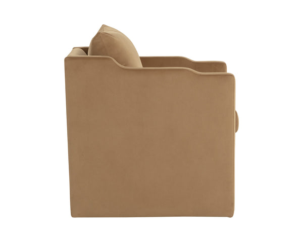 Sunpan Scala Lounge Chair - Velvet Kona Camel Upholstered Elegance With Modern Style And Comfort Brown Fabric 111949